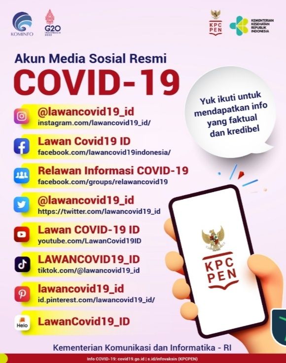 podiumnews.com-Ini Akun Medsos Resmi Lawan Covid-19 Milik Pemerintah